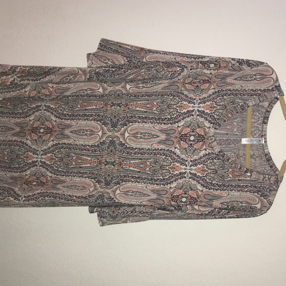 Paisley print bell sleeve dress